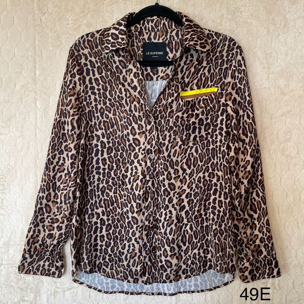 LE SUPERBE‎ Future Ex Boyfriend Leopard Button Up Shirt Size 0